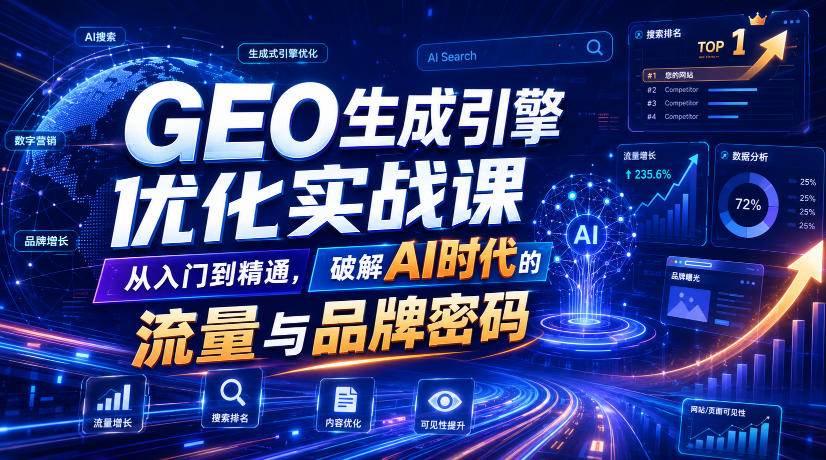 GEO生成引擎优化实战课，从入门到精通，破解AI时代的流量与品牌密码-轻资本网