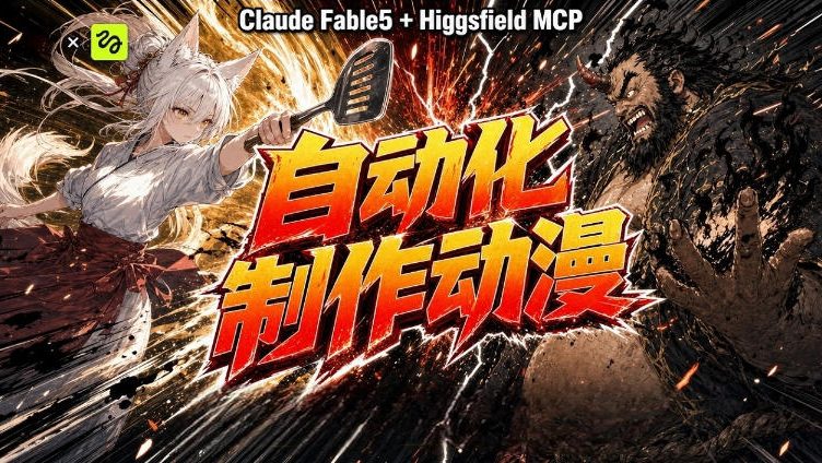 AI自动化动漫制作！Claude Fable 5接入Higgsfield MCP，直接生成完整创意内容-轻资本网