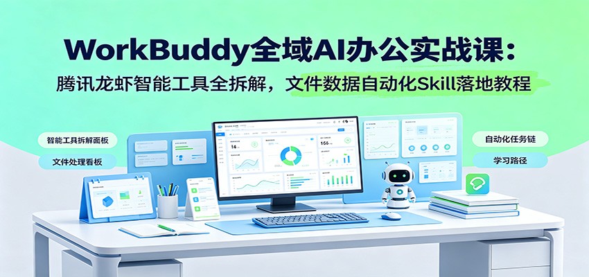 WorkBuddy全域AI办公实战课：腾讯龙虾智能工具全拆解，文件数据自动化Skill落地教程-轻资本网