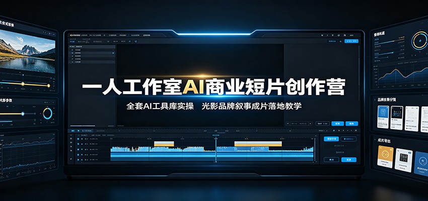 一人工作室AI商业短片创作营：全套AI工具库实操，光影品牌叙事成片落地教学-轻资本网