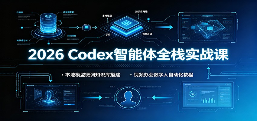 2026 Codex智能体全栈实战课：本地模型微调知识库搭建，视频办公数字人自动化教程-轻资本网