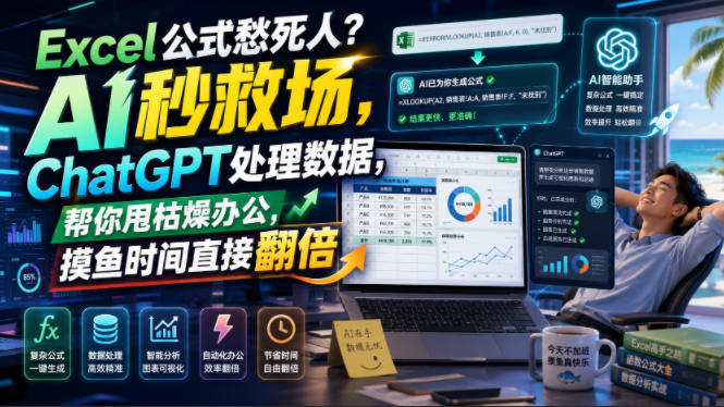 Excel公式愁死人？AI秒救场，ChatGPT处理数据，帮你甩枯燥办公，摸鱼时间直接翻倍【原创双语字幕】-轻资本网