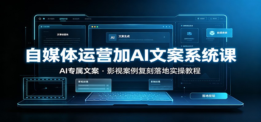 自媒体运营加AI文案系统课：：AI专属文案，影视案例复刻落地实操教程-轻资本网