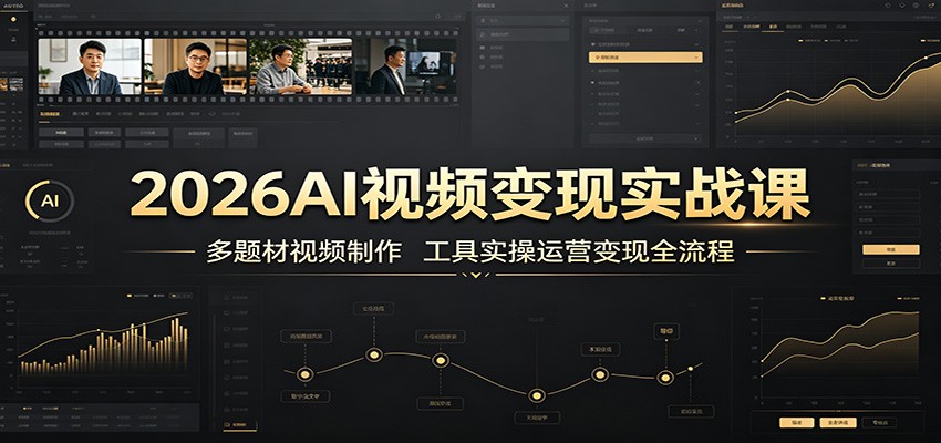 2026AI视频变现实战课：多题材视频制作，工具实操运营变现全流程-轻资本网