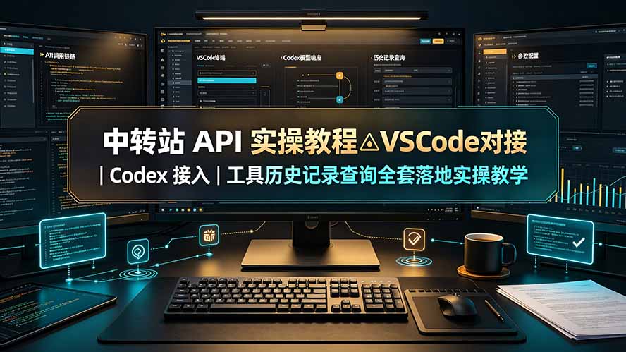 中转站 API 实操教程△VSCode 对接｜Codex 接入｜工具历史记录查询全套落地实操教学-轻资本网