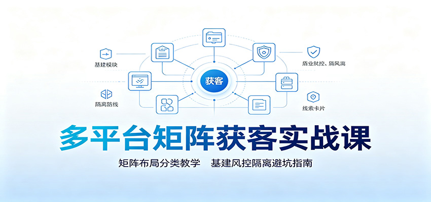 多平台矩阵获客实战课：矩阵布局分类教学，基建风控隔离避坑指南-轻资本网