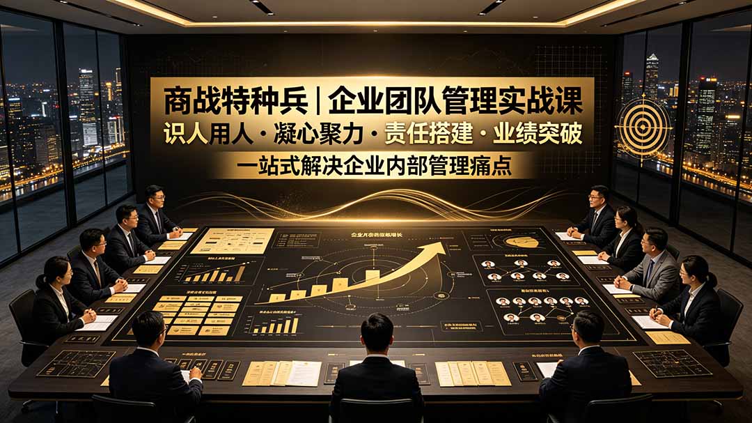 商战特种兵｜企业团队管理实战课：识人用人｜凝心聚力｜责任搭建｜业绩突破，一站式解决企业内部管理痛点-轻资本网