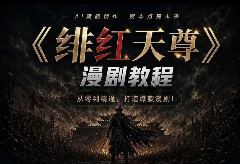 绯红天尊AI漫剧系统教程｜从零入门到精通，工具运用+剧本创作+爆款逻辑+提示词素材+镜头剪辑，全套爆款漫剧落地实战课-轻资本网