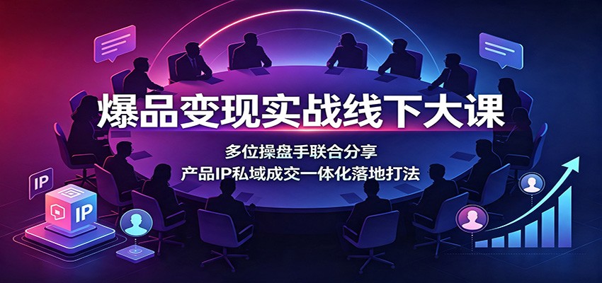 爆品变现实战线下大课：多位操盘手联合分享，产品IP私域成交一体化落地打法-轻资本网