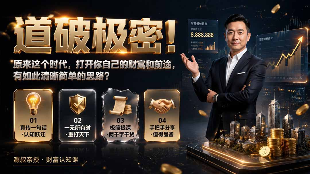 付费文章：道破极密！原来这个时代，打开你自己的财富和前途，有如此清晰简单的思路？-轻资本网