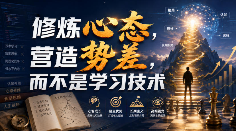 付费文章：修炼心态，营造势差，而不是学习技术-轻资本网