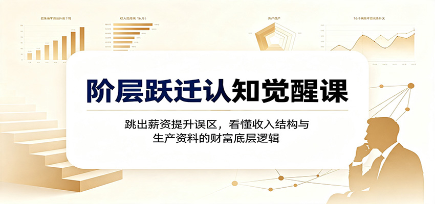 阶层跃迁认知觉醒课:跳出薪资提升误区,看懂收入结构与生产资料的财富底层逻辑-轻资本网