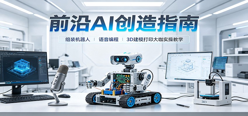 前沿AI创造指南：组装机器人、语音编程、3D建模打印大咖实操教学-轻资本网