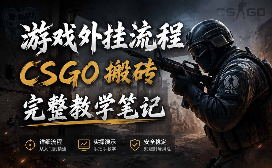 游戏挂机全流程笔记分享，CSGO游戏搬砖，小白看了当天学会见收益-轻资本网