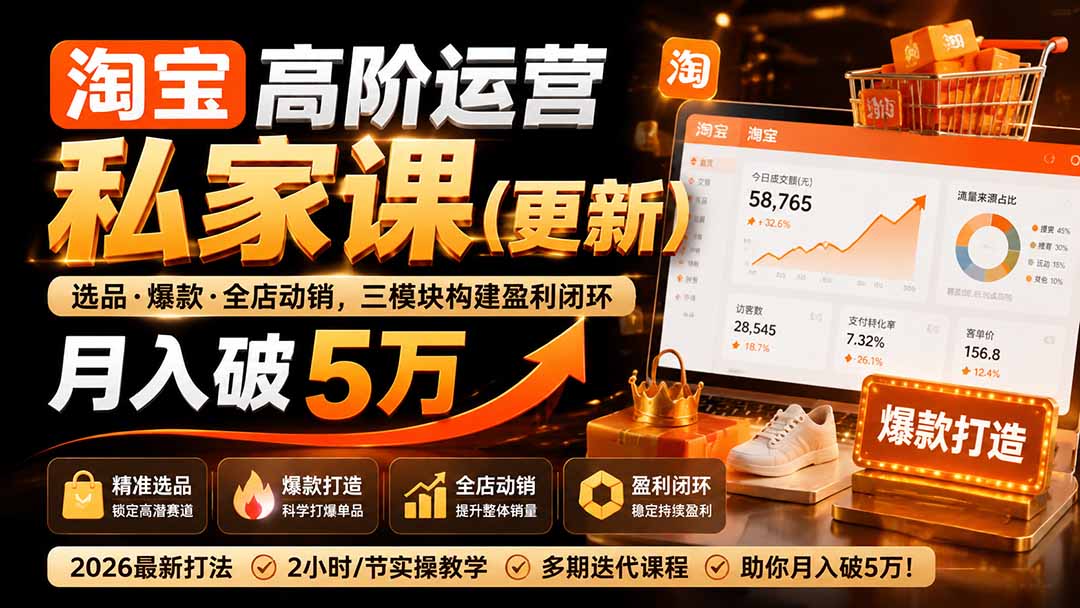 淘宝高阶运营私家课(更新26年-轻资本网