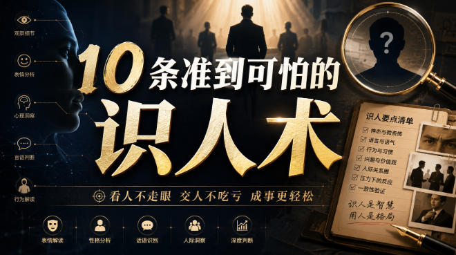 付费文章：10条准到可怕的识人术-轻资本网
