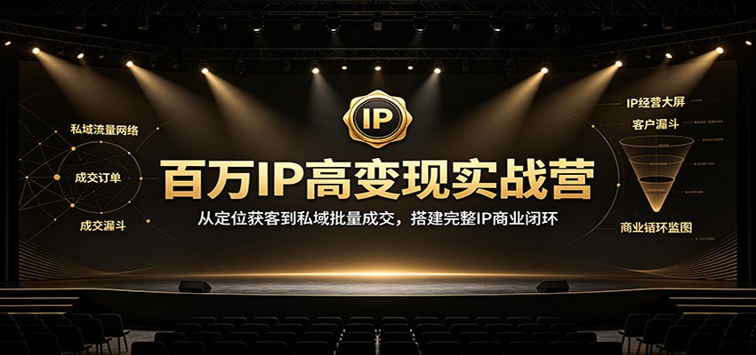 百万IP高变现实战营：从定位获客到私域批量成交，搭建完整IP商业闭环-轻资本网