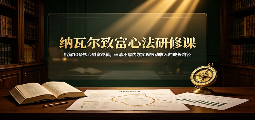 纳瓦尔致富心法研修课:拆解10条核心财富逻辑,理清不靠内卷实现被动收入的成长路径-轻资本网