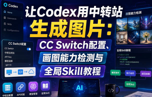 让Codex用中转站生成图片：CC Switch配置、画图能力检测与全局Skill教程-轻资本网