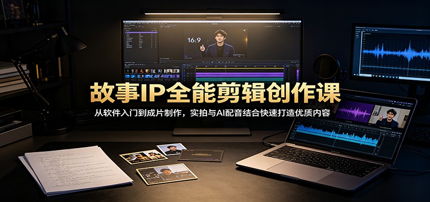 故事IP全能剪辑创作课：从软件入门到成片制作，实拍与AI配音结合快速打造优质内容-轻资本网
