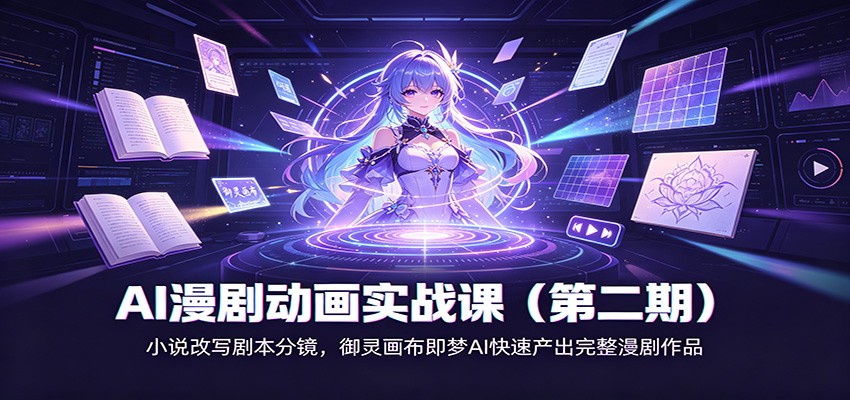 AI漫剧动画实战课(第二期)：小说改写剧本分镜，御灵画布即梦AI快速产出完整漫剧作品-轻资本网