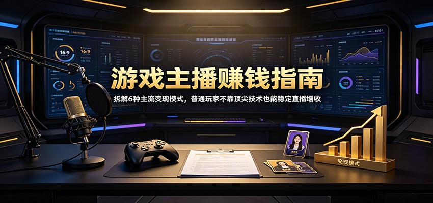 游戏主播赚钱指南：拆解6种主流变现模式，普通玩家不靠顶尖技术也能稳定直播增收-轻资本网
