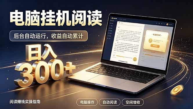 看小说也有收益？自动化流程，轻松日入300+-轻资本网