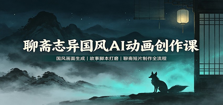 聊斋志异国风AI动画创作课：国风画面生成，故事脚本打磨，聊斋短片制作全流程-轻资本网