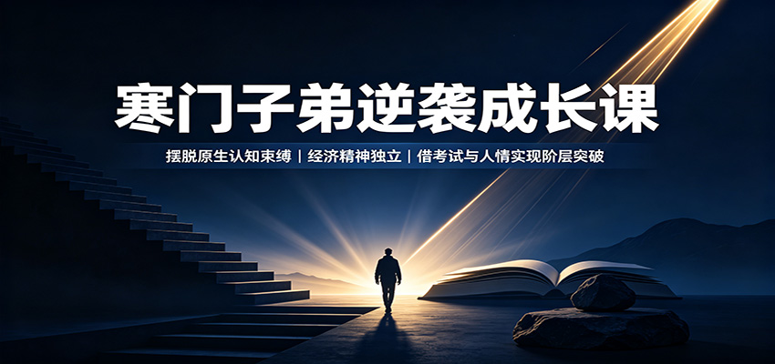 寒门子弟逆袭成长课:摆脱原生认知束缚,经济精神独立,借考试与人情实现阶层突破-轻资本网
