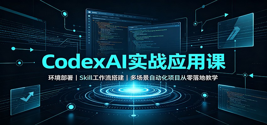 CodexAI实战应用课：环境部署Skill工作流搭建，多场景自动化项目从零落地教学-轻资本网