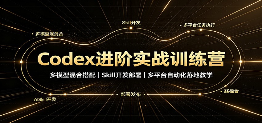 Codex进阶实战训练营：多模型混合搭配，Skill开发部署，多平台自动化落地教学-轻资本网