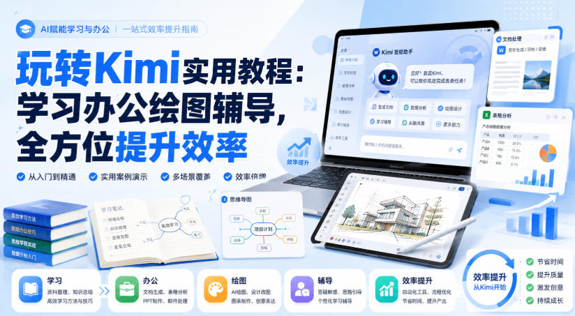 玩转Kimi实用教程：学习办公绘图辅导，全方位提升效率-轻资本网