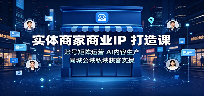 实体商家商业IP打造课：账号矩阵运营，AI内容生产，同城公域私域获客实操-轻资本网