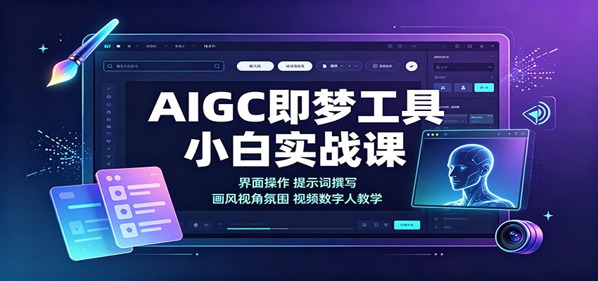AIGC即梦工具小白实战课：界面操作，提示词撰写，画风视角氛围视频数字人教学-轻资本网