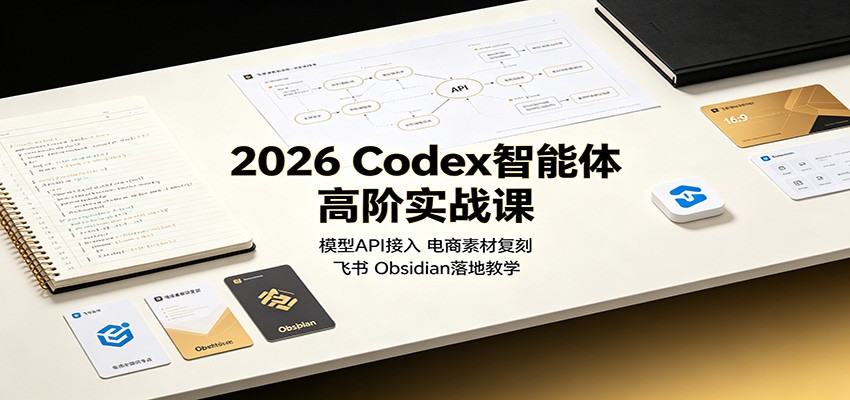2026 Codex智能体高阶实战课：模型API接入，电商素材复刻，飞书Obsidian落地教学-轻资本网