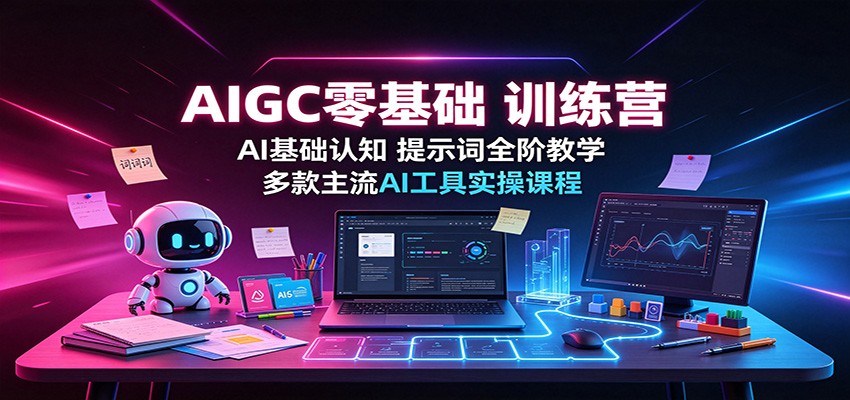 AIGC零基础训练营：AI基础认知，提示词全阶教学，多款主流AI工具实操课程-轻资本网
