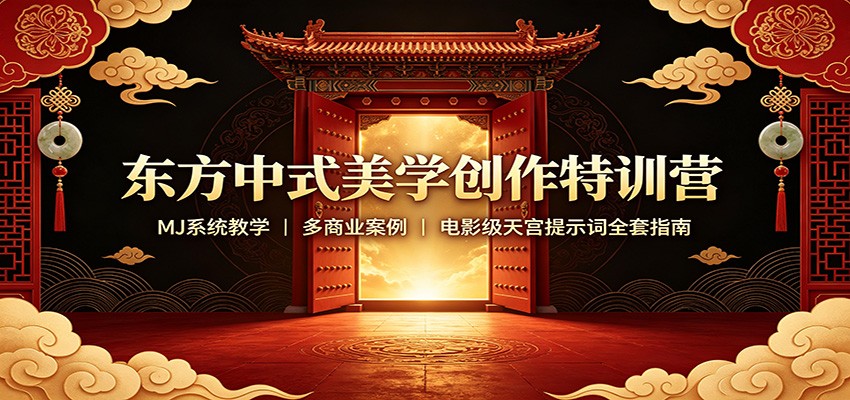 东方中式美学创作特训营：MJ系统教学，多商业案例，电影级天宫提示词全套指南-轻资本网