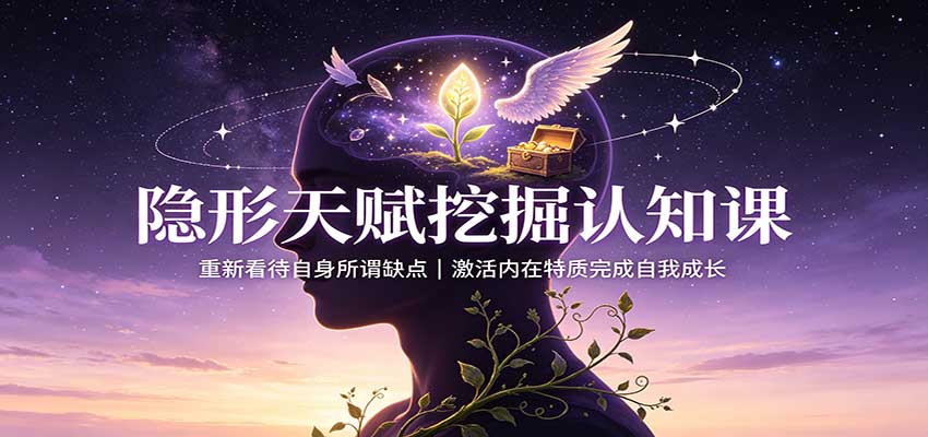 隐形天赋挖掘认知课:重新看待自身所谓缺点,激活内在特质完成自我成长-轻资本网