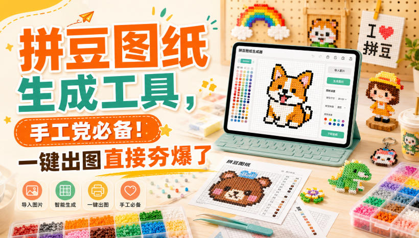 拼豆图纸生成工具，手工党必备！一键出图直接夯爆了-轻资本网