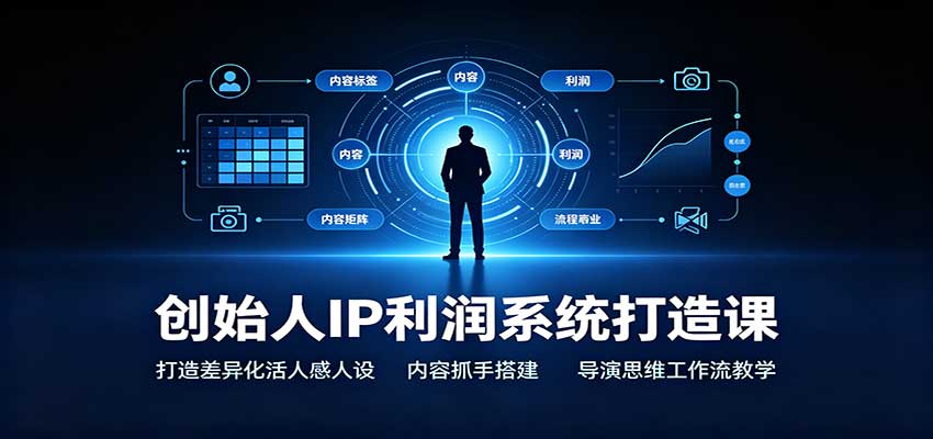 创始人IP利润系统打造课：打造差异化活人感人设，内容抓手搭建，导演思维工作流教学-轻资本网