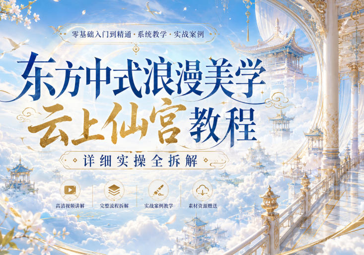 东方中式浪漫美学云上仙宫教程，详细实操全拆解-轻资本网