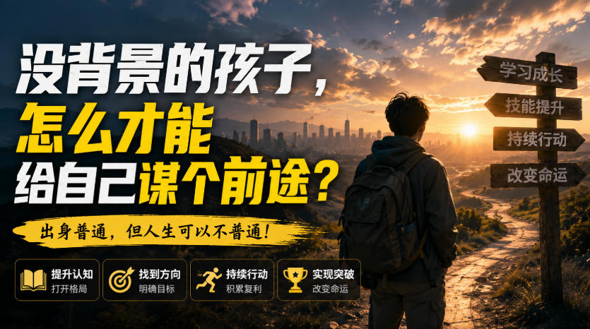 付费文章：没背景的孩子，怎么才能给自己谋个前途？-轻资本网