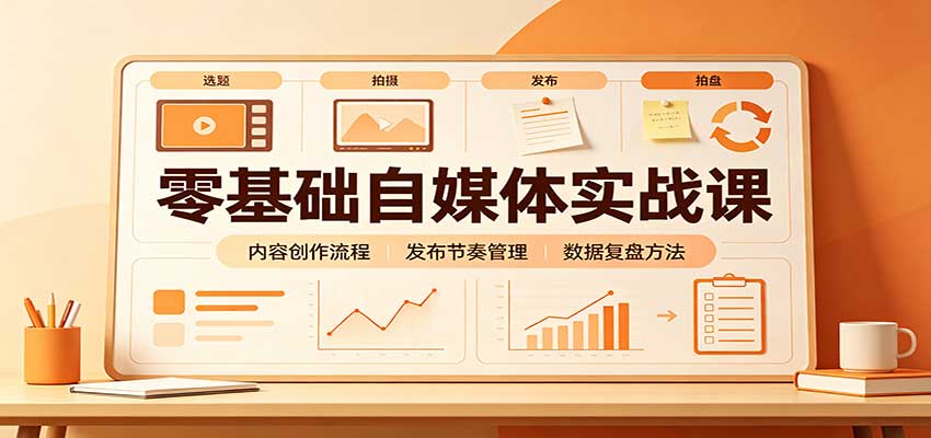 零基础自媒体实战课：赛道人设冷启动，内容创作复盘，公私域商业闭环-轻资本网