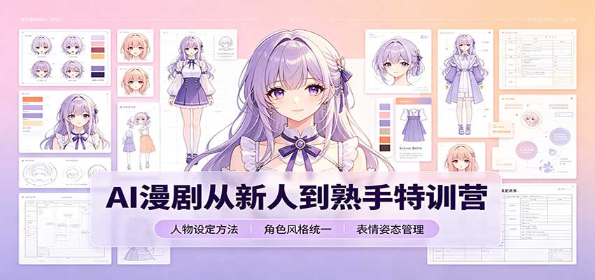 AI漫剧从新人到熟手特训营：剧本分镜创作，提示词模板，人物设定与工具资源-轻资本网
