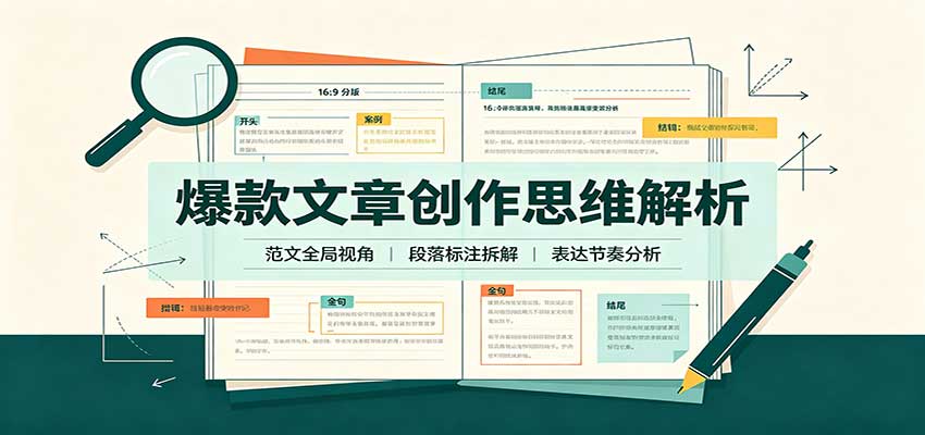 爆款文章创作思维解析：全局视角拆解范文，梳理行文逻辑，搭配真实拆文实操案例-轻资本网