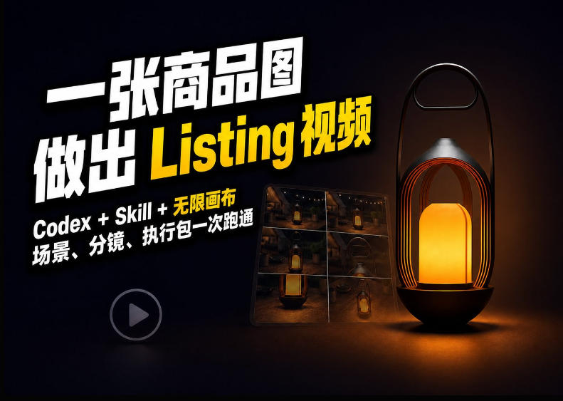 Codex+无限画布，把一张商品图变成可执行的Amazon Listing视频-轻资本网
