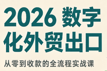 2026数字化外贸：AI时代的出口业务流程实务-轻资本网