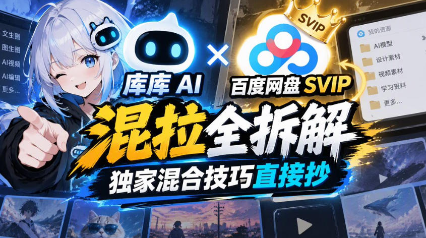 库库AI×百度网盘SVIP混拉全拆解，独家混合技巧直接抄-轻资本网