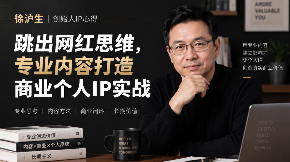 徐沪生创始人IP心得｜跳出网红思维，专业内容打造商业个人IP实战【文档】-轻资本网