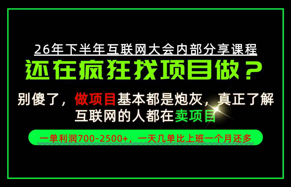 请不要再疯狂的找项目了！卖项目一单700-2.5k+不香吗？当天上手，当天变现！【揭秘】-轻资本网